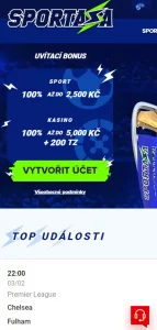 Mobilní verze casino Sportaza